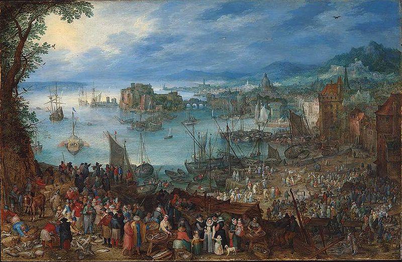 Jan Brueghel The Elder An Brueghel the Elder Great Fish market oil painting picture